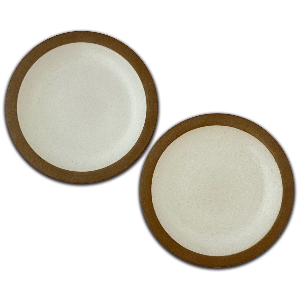 Vintage Heath Ceramics Rim Line White Bread Plates, Set of 2